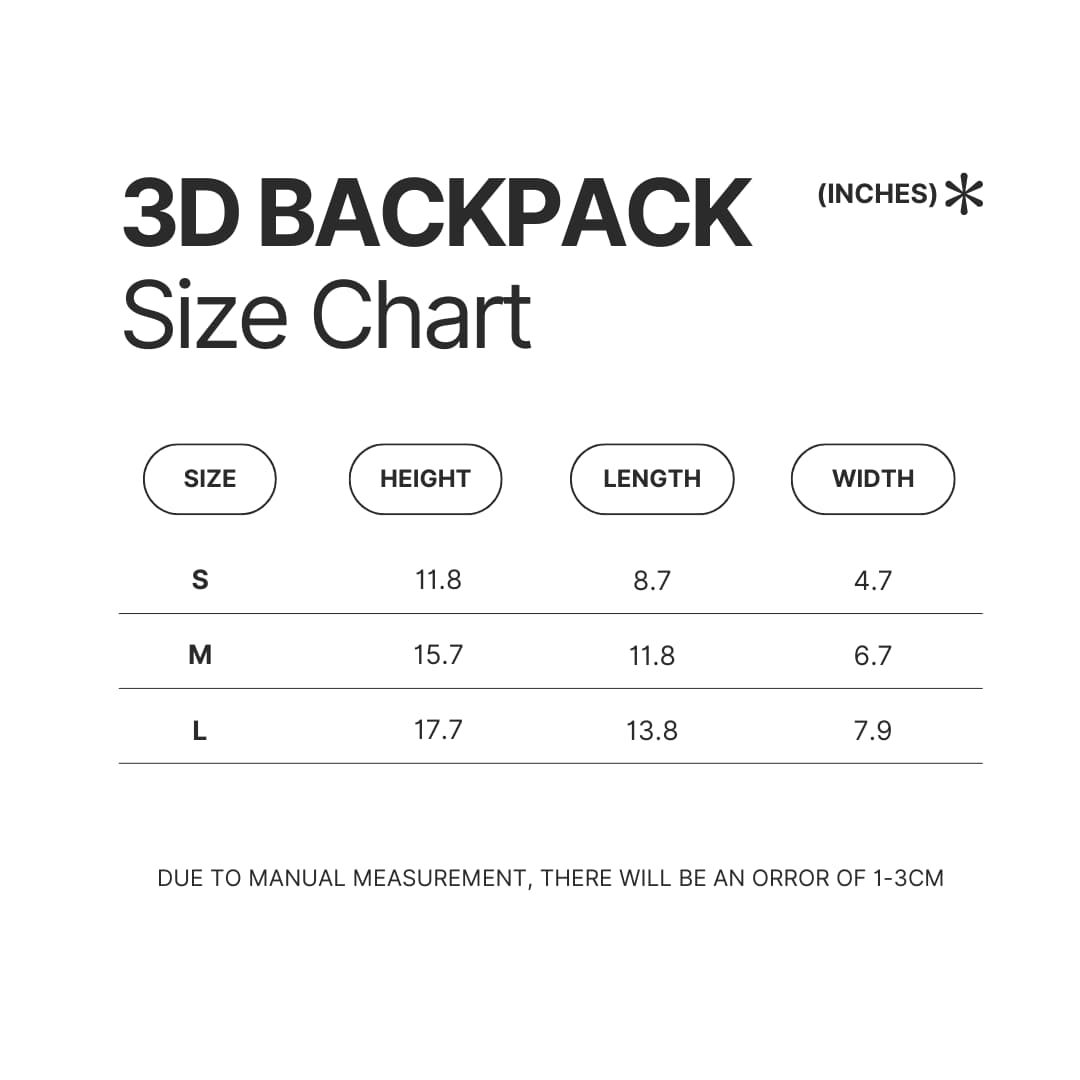 3D Backpack Size Chart - Kerbal Space Program Store