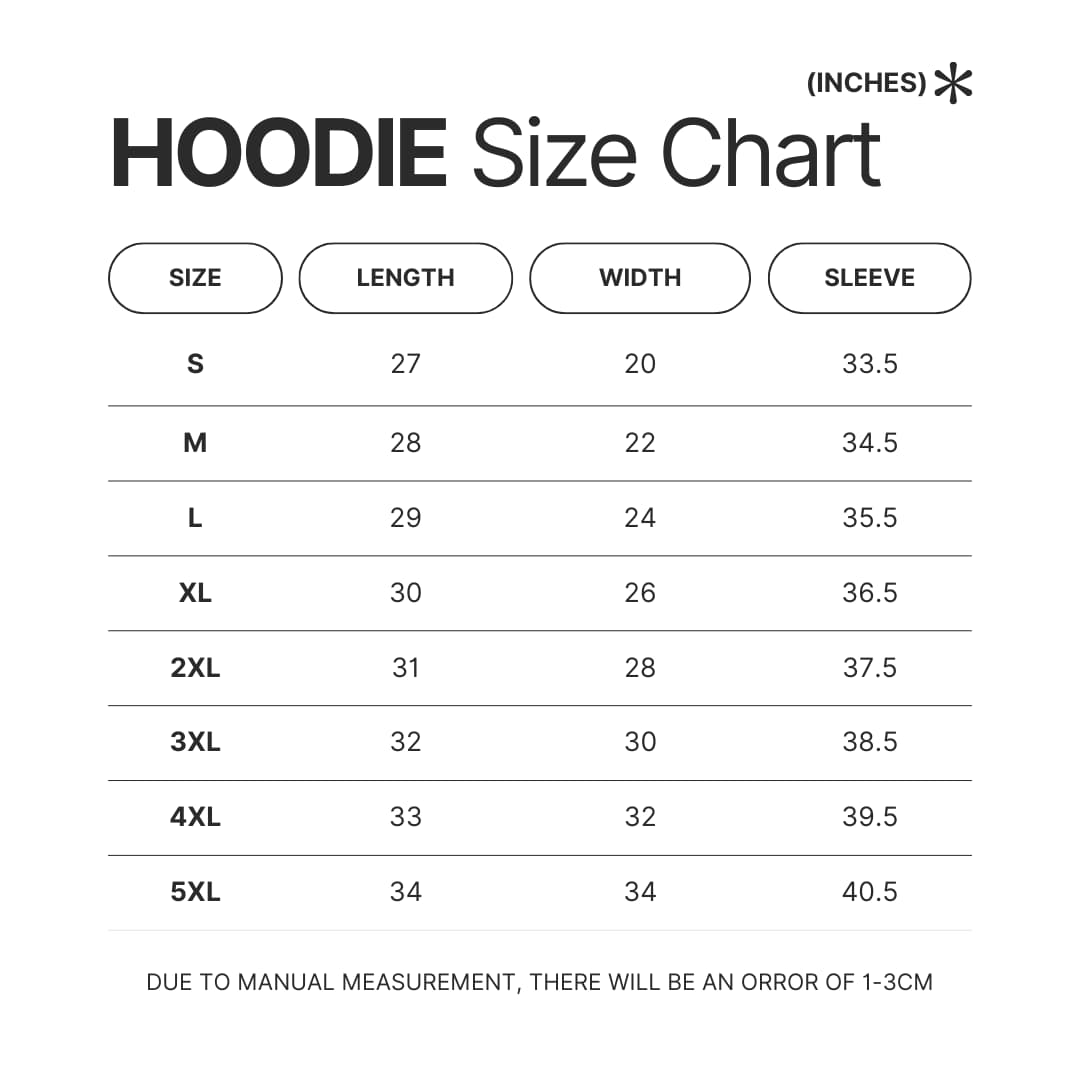 Hoodie Size Chart - Kerbal Space Program Store