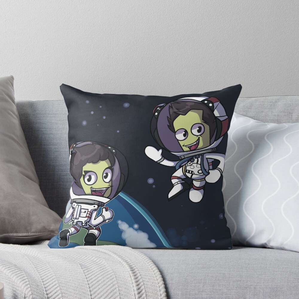 Kerbal Space Program Spacewalk So Cute Throw Pillow