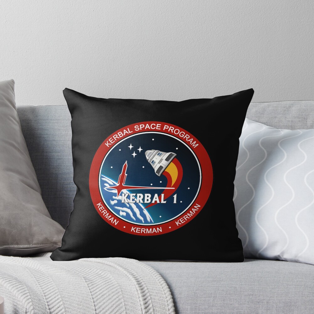 Kerbal Space Program Kerbal 1 Mission Patch Throw Pillow